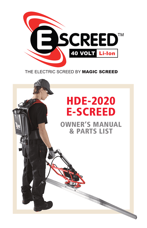 E-Screed - manuel et liste de pièce - Manual and parts list